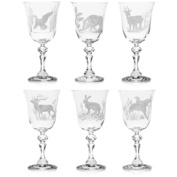 DUŻE Myśliwskie kieliszki do wina czerwonego 220ml 6szt