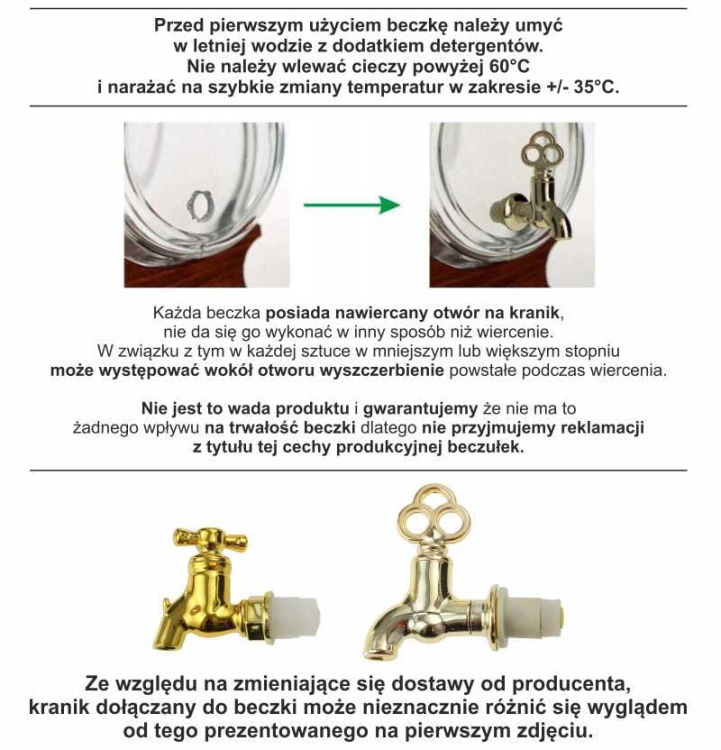 Otwór na kranik jest nawiercany