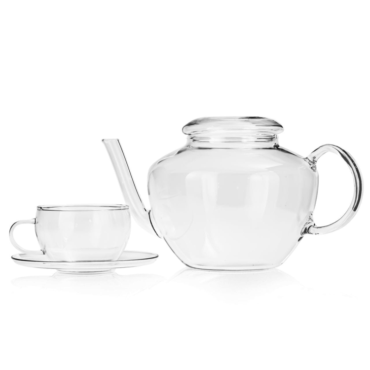 Szklany serwis kawowy 6+1 do herbaty dzbanek SIMAX SATURN filiżanki Cup EVA