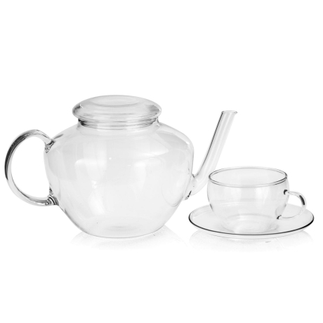 Przejdź do produktu Szklany serwis kawowy 6+1 do herbaty dzbanek SIMAX SATURN filiżanki Cup EVA