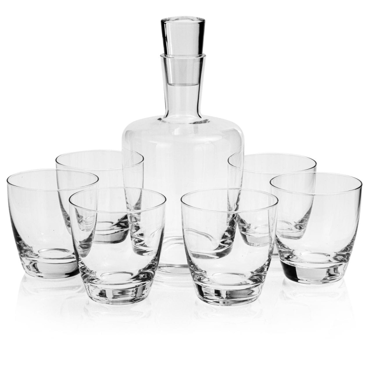 Ekskluzywny zestaw do whisky 6+1 KROSNO AMBITION Amber w skrzynce z GRAWEREM