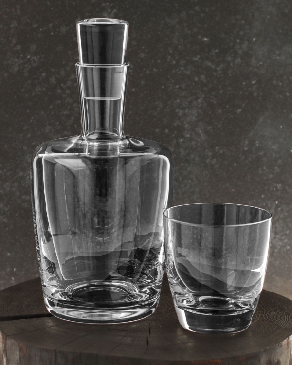 Ekskluzywny zestaw do whisky 6+1 KROSNO AMBITION Amber w skrzynce z GRAWEREM