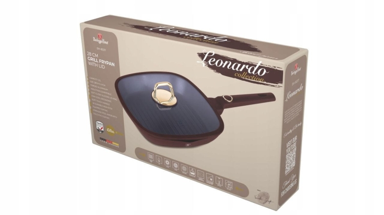 Patelnia grillowa z pokrywką Berlinger Haus Leonardo 28cm BH-8037