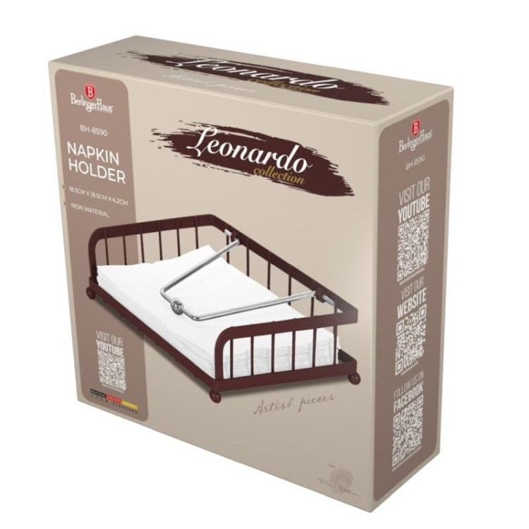 Serwetnik z dociskiem metalowy Berlinger Haus Leonardo BH-8590