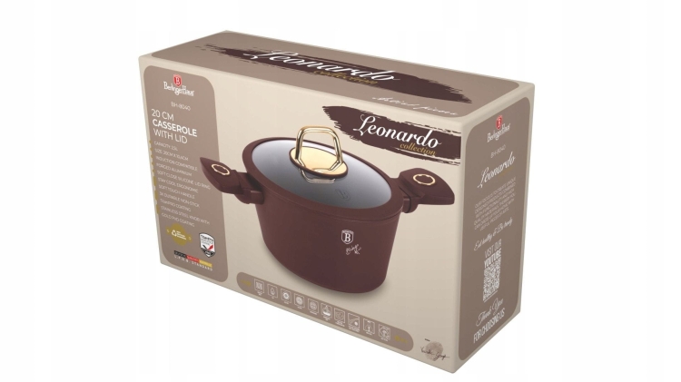Garnek tradycyjny z pokrywką 20cm 2,5L Berlinger Haus Leonardo BH-8040
