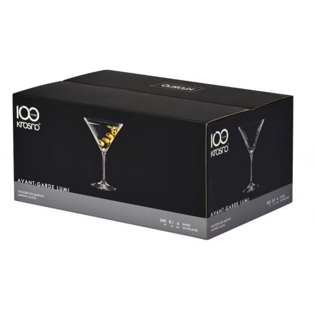 Kieliszki ryflowane / karbowane z OPTYKIEM KROSNO Avant-Garde LUMI do martini 240 ml | 6 sztuk