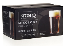 KROSNO Mixology szklanki typu "Nonic" do piwa 500ml - białe opakowanie