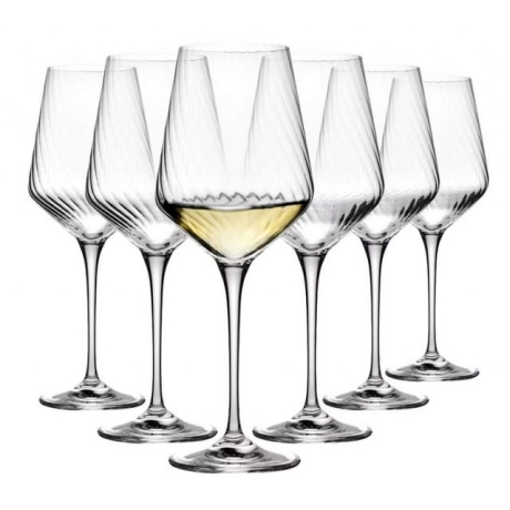 Przejdź do produktu Kieliszki ryflowane / karbowane z OPTYKIEM KROSNO Avant-Garde LUMI do wina białego 450 ml | 6 sztuk