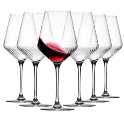 Kieliszki ryflowane / karbowane z OPTYKIEM KROSNO Avant-Garde LUMI do wina czerwonego 550 ml | 6 sztuk