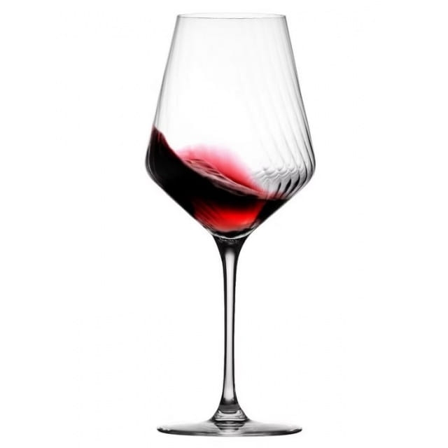 Kieliszki ryflowane / karbowane z OPTYKIEM KROSNO Avant-Garde LUMI do wina czerwonego 550 ml | 6 sztuk
