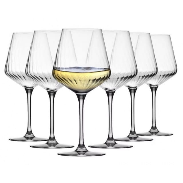 Kieliszki ryflowane / karbowane z OPTYKIEM KROSNO Avant-Garde LUMI do wina białego Chardonnay 560 ml | 6 sztuk