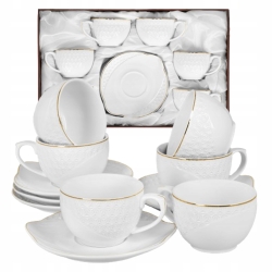 Bianco BO-2707 Komplet filiżanek do kawy herbaty porcelana 190ml + spodki