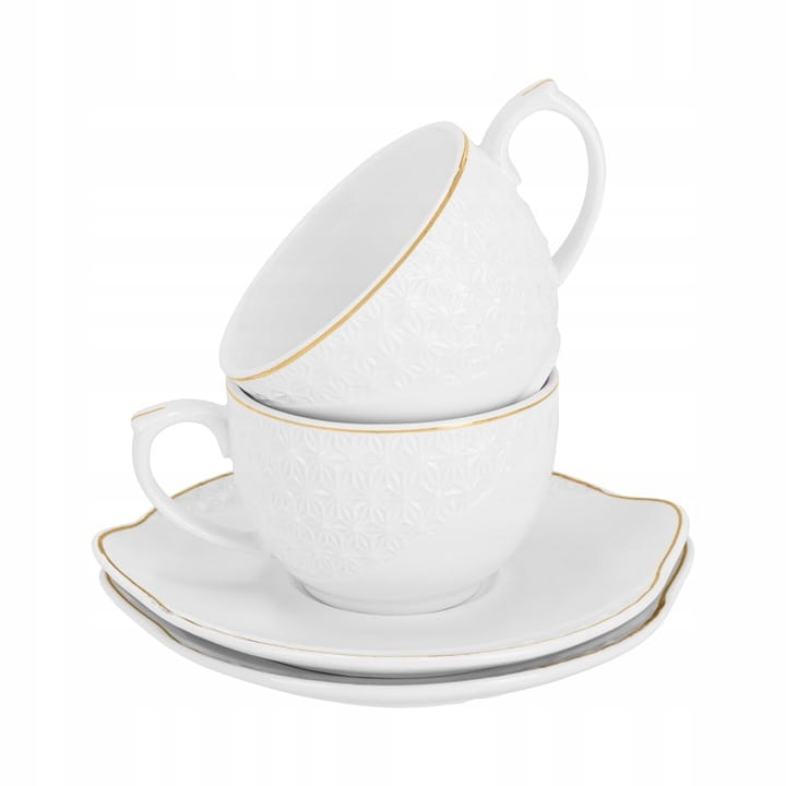 Bianco BO-2707 Komplet filiżanek do kawy herbaty porcelana 190ml + spodki