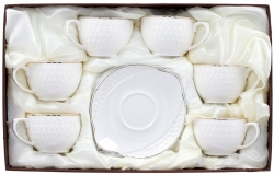 Bianco BO-2707 Komplet filiżanek do kawy herbaty porcelana 190ml + spodki