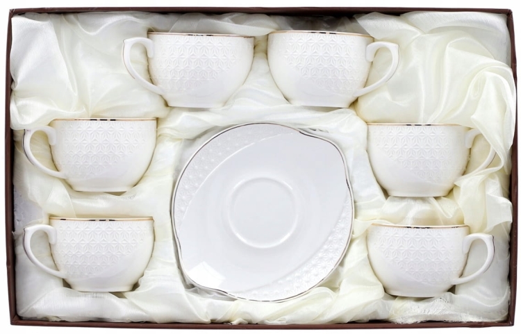 Bianco BO-2707 Komplet filiżanek do kawy herbaty porcelana 190ml + spodki