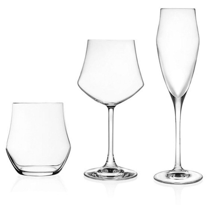 Zestaw komplet kieliszków do wina i szampana RCR Ego 18el