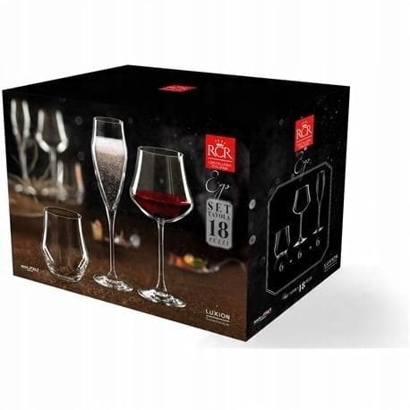 Zestaw komplet kieliszków do wina i szampana RCR Ego 18el