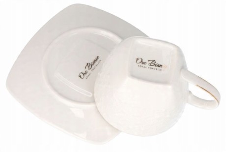 Przejdź do produktu Bianco BO-2295 Komplet filiżanek do kawy herbaty porcelana 200ml + spodki