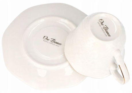 Przejdź do produktu Bianco BO-2318 Komplet filiżanek do kawy herbaty porcelana 240ml + spodki