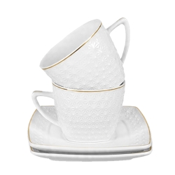 Bianco BO-2301 Komplet filiżanek do kawy herbaty porcelana 200ml + spodki