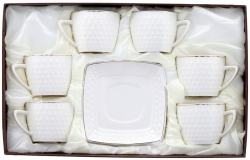 Bianco BO-2301 Komplet filiżanek do kawy herbaty porcelana 200ml + spodki