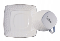 Bianco BO-2301 Komplet filiżanek do kawy herbaty porcelana 200ml + spodki