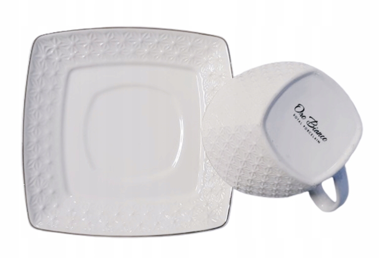 Bianco BO-2301 Komplet filiżanek do kawy herbaty porcelana 200ml + spodki