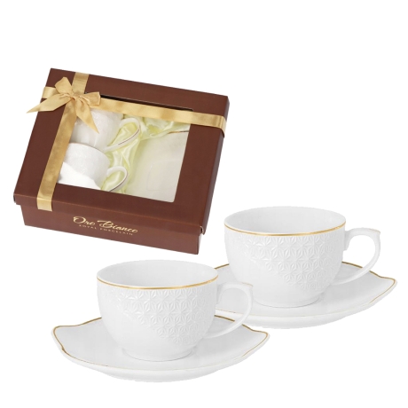 Przejdź do produktu Bianco BO-2691 Komplet filiżanek do kawy herbaty porcelana 190ml + spodki