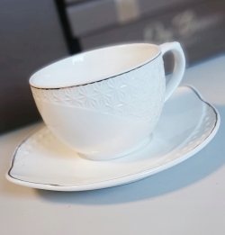 Bianco BO-2691 Komplet filiżanek do kawy herbaty porcelana 190ml + spodki