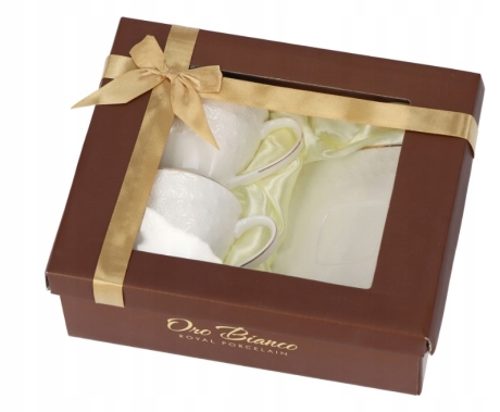 Przejdź do produktu Bianco BO-2691 Komplet filiżanek do kawy herbaty porcelana 190ml + spodki