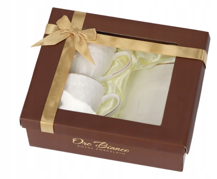 Bianco BO-2691 Komplet filiżanek do kawy herbaty porcelana 190ml + spodki