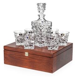 Ekskluzywny kryształowy zestaw do whisky Bohemia GLACIER 6+1 w skrzynce z GRAWEREM
