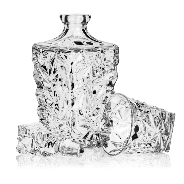 Ekskluzywny kryształowy zestaw do whisky Bohemia GLACIER 6+1 w skrzynce z GRAWEREM