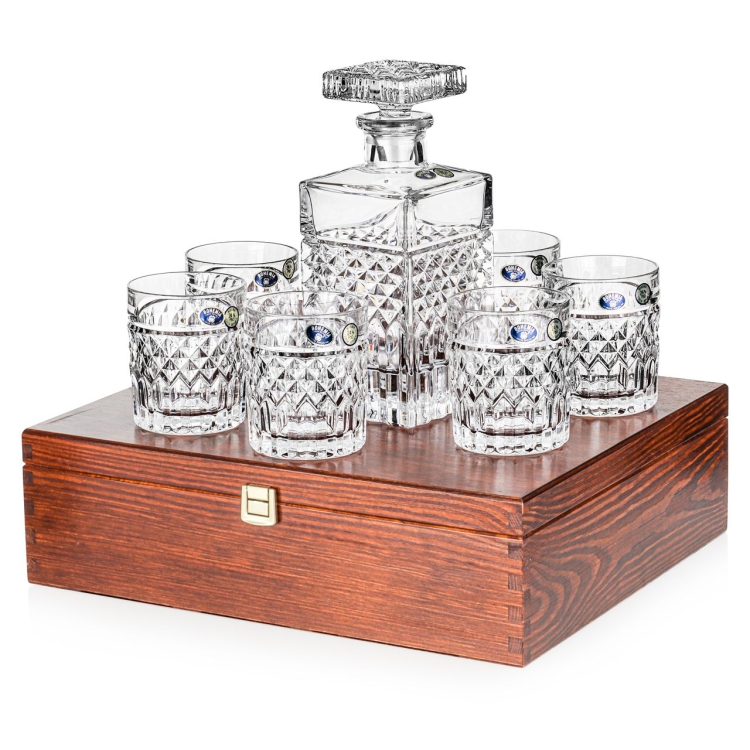 Ekskluzywny zestaw do whisky Bohemia Harry 6+1 w skrzynce z GRAWEREM