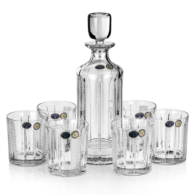 Ekskluzywny zestaw do whisky Bohemia Choker 6+1 w skrzynce z GRAWEREM