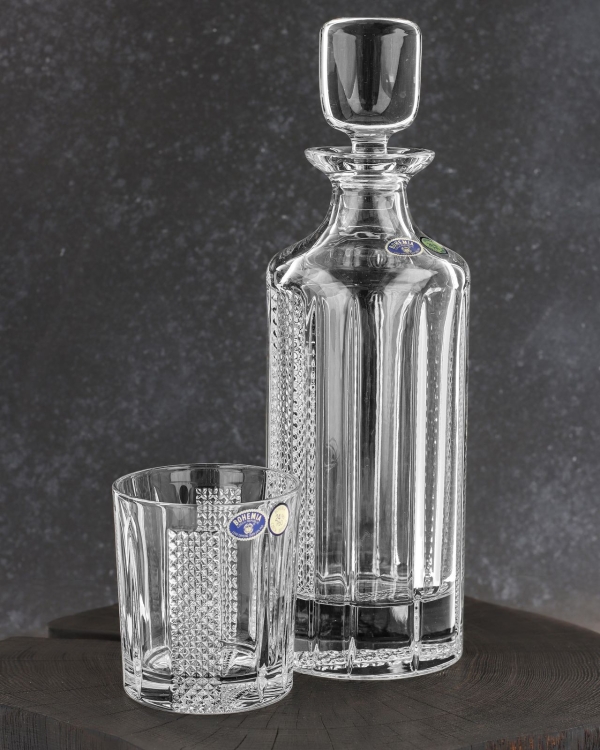 Ekskluzywny zestaw do whisky Bohemia Choker 6+1 w skrzynce z GRAWEREM