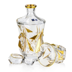 Ekskluzywny komplet do whisky BOHEMIA PRINCESS GOLD 6+1 w skrzynce z GRAWEREM