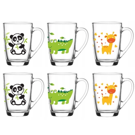 Przejdź do produktu Szklanki z uchem kubki ALA dla dzieci kolorowe MÓJ KUBECZEK MIX 300ml 6szt.