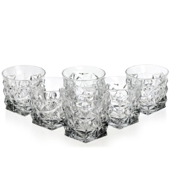 Kryształowe szklanki do whisky Bohemia GLACIER 350ml w skrzynce z GRAWEREM