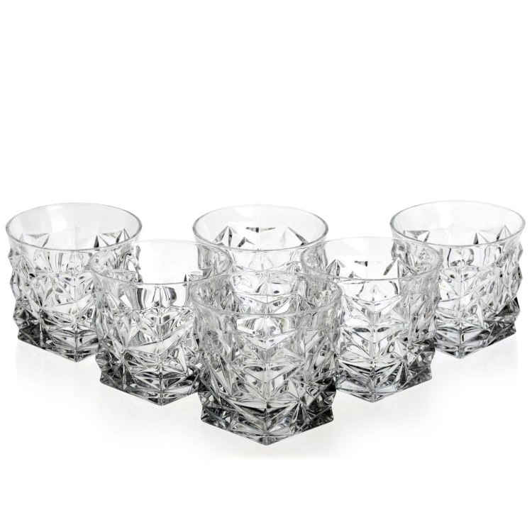 Kryształowe szklanki do whisky Bohemia GLACIER 350ml w skrzynce z GRAWEREM