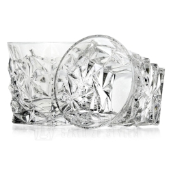 Kryształowe szklanki do whisky Bohemia GLACIER 350ml w skrzynce z GRAWEREM