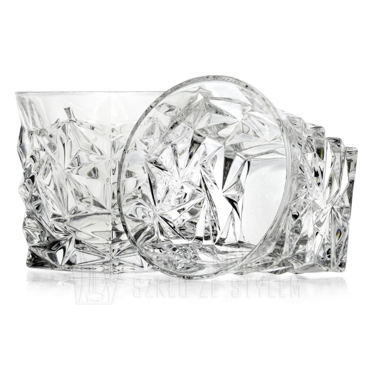 Kryształowe szklanki do whisky Bohemia GLACIER 350ml w skrzynce z GRAWEREM