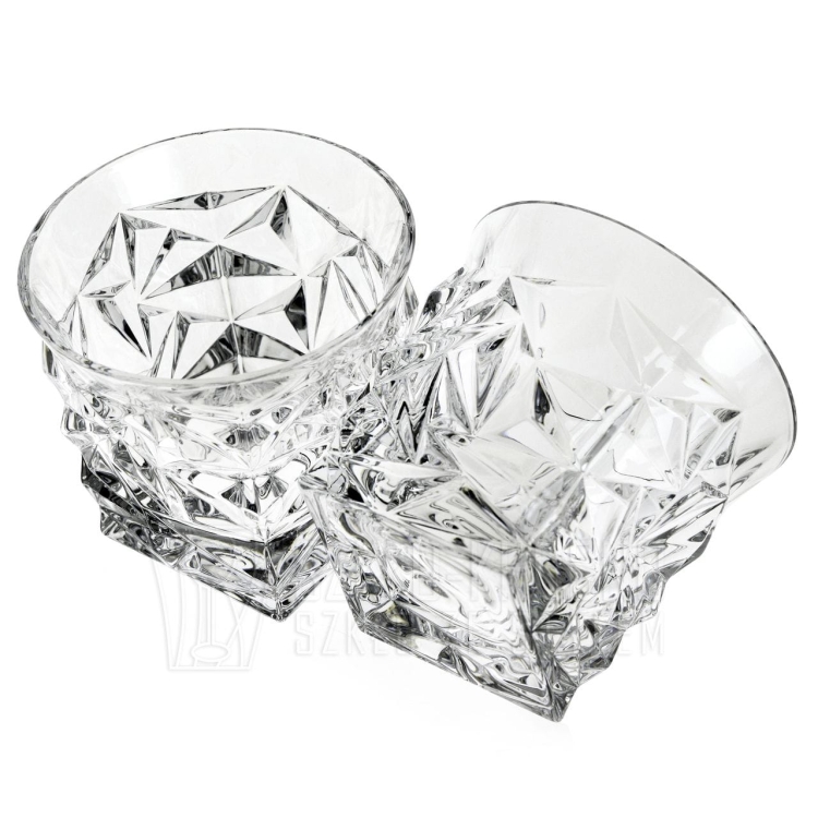 Kryształowe szklanki do whisky Bohemia GLACIER 350ml w skrzynce z GRAWEREM