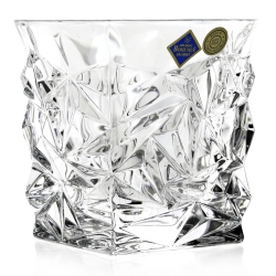Kryształowe szklanki do whisky Bohemia GLACIER 350ml w skrzynce z GRAWEREM