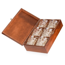 Kryształowe szklanki do whisky Bohemia GLACIER 350ml w skrzynce z GRAWEREM