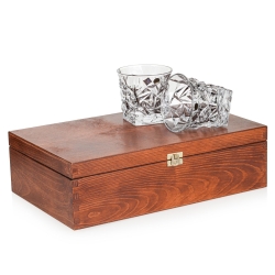 Kryształowe szklanki do whisky Bohemia GLACIER 350ml w skrzynce z GRAWEREM