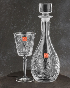 Kryształowy zestaw do wina 6+1 RCR Tattoo karafka + kieliszki