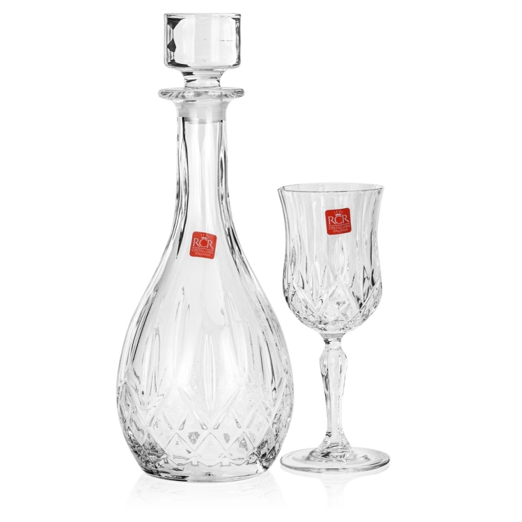 Kryształowy zestaw do wina 6+1 RCR Opera karafka + kieliszki