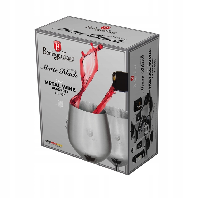 Kieliszki do wina Berlinger Haus Matte black 550ml BH-8661 2szt