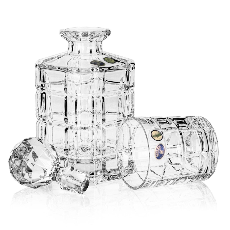 Ekskluzywny zestaw do whisky Bohemia Timesquare 6+1 w skrzynce z GRAWEREM